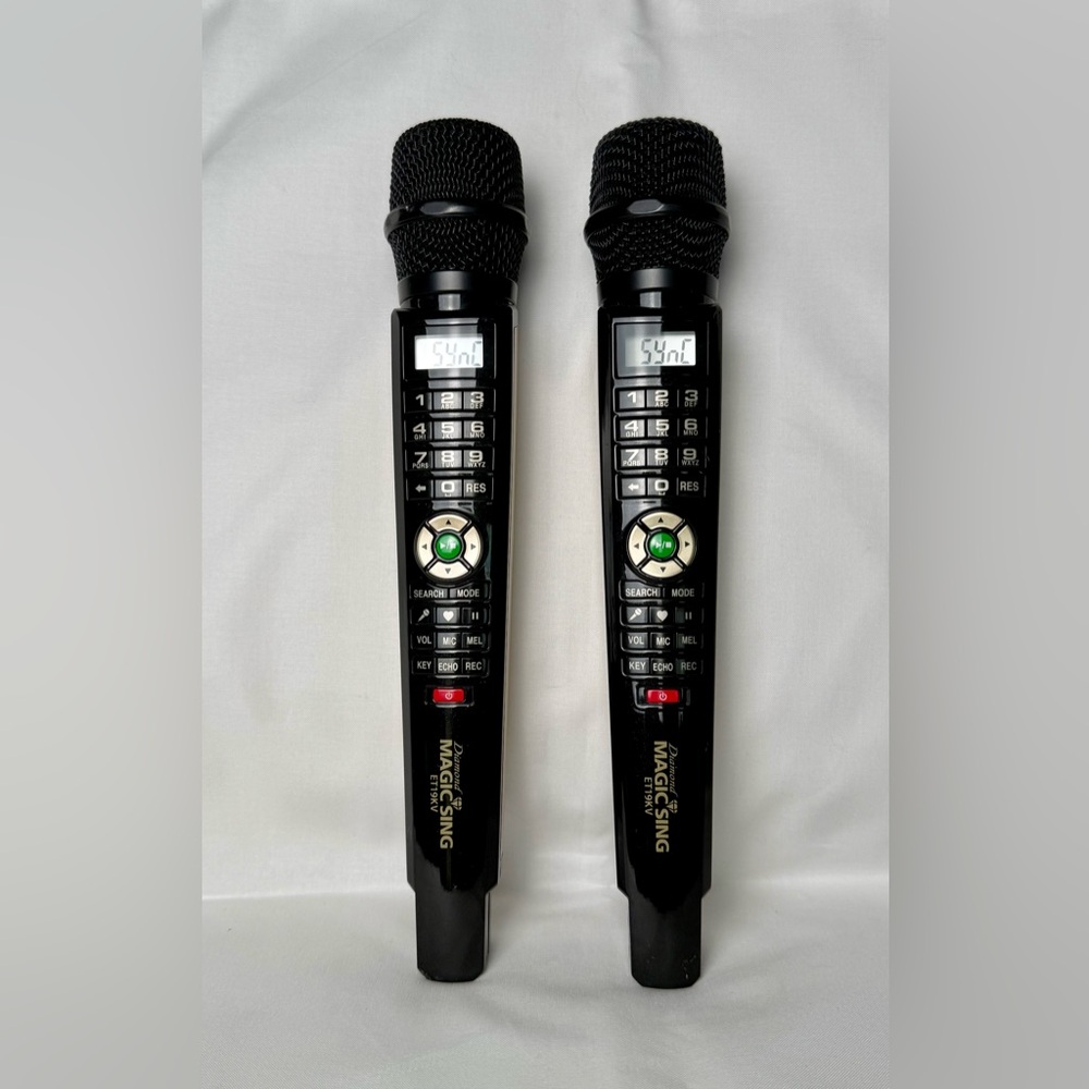 Two Diamond Magic Sing ET19KV Wireless Karaoke  Working Replacement Microphones
